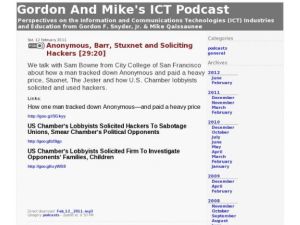Screenshot for Gordon and Mike's ICT Podcast: Anonymous, Barr, Stuxnet and Soliciting Hackers