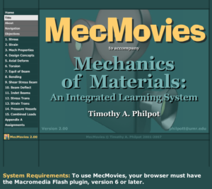 Screenshot for Mechanics of Materials