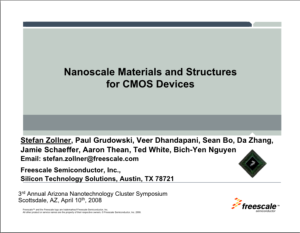 Screenshot for Nanoscale Materials and Structures for CMOS Devices