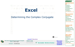 Screenshot for Excel: Determining the Complex Conjugate