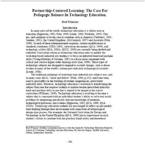 Screenshot for Partnership-Centered Learning: The Case For Pedagogic Balance In Technology Education