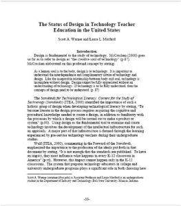 Screenshot for The Status of Design in Technology Teacher Education in the United States