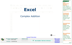 Screenshot for Excel: Complex Addition
