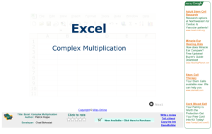 Screenshot for Excel: Complex Multiplication