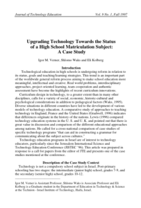 Screenshot for Upgrading Technology Towards the Status of a High School Matriculation Subject: A Case Study
