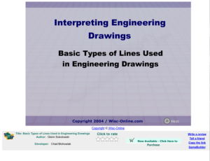 Screenshot for Basic Types of Lines Used in Engineering Drawings