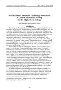 Screenshot for Practice Meets Theory in Technology Education: A Case of Authentic Learning in the High School Setting