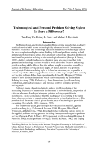 Screenshot for Technological and Personal Problem Solving Styles: Is there a Difference?