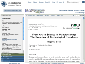 Screenshot for From Art to Science in Manufacturing: The Evolution of Technological Knowledge