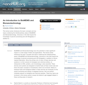 Screenshot for An Introduction to BioMEMS and Bionanotechnology