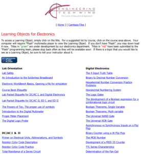 Screenshot for Learning Objects for Electronics
