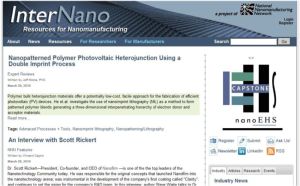 Screenshot for InterNano: Nanomanufacturing Clearinghouse