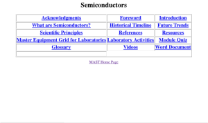 Screenshot for MAST: Materials Science and Technology Teacher's Workshop Semiconductor Module
