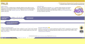 Screenshot for Performance Assessment Links in Science