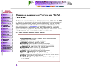 Screenshot for Field-tested Learning Assessment Guide (FLAG): Classroom Assessment Techniques (CATs)