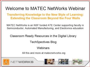Screenshot for Webinar Slides: Transferring Knowledge to the New Style of Learning: Extending the Classroom Beyond the Four Walls