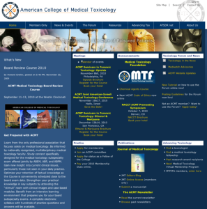 Screenshot for American College of Medical Toxicology