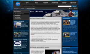Screenshot for NASA's Education Website