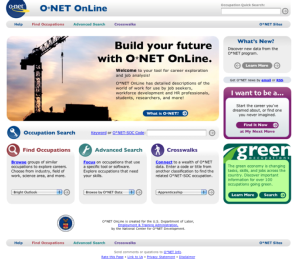Screenshot for O*NET OnLine