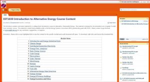 Screenshot for Introduction to Alternative Energy: Course Content