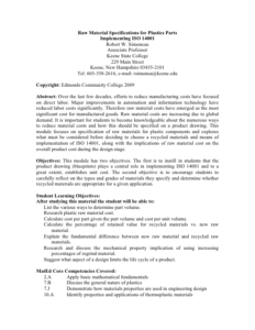 Screenshot for Raw Material Specifications for Plastics Parts Implementing ISO 14001