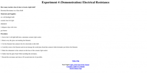 Screenshot for Electrical Resistance Experiment