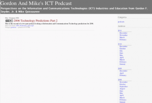 Screenshot for Gordon and Mike's ICT Podcast: 2006 Technology Predictions Part 2