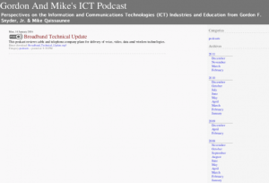 Screenshot for Gordon and Mike's ICT Podcast: Broadband Technical Update