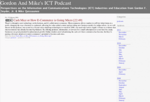 Screenshot for Gordon and Mike's ICT Podcast: Cash Mice or How E-Commerce is Going Micro