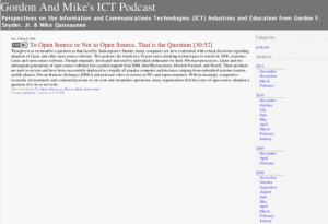 Screenshot for Gordon and Mike's ICT Podcast: To Open Source or Not to Open Source, That is the Question
