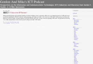 Screenshot for Gordon and Mike's ICT Podcast: Is Voice over IP Secure?