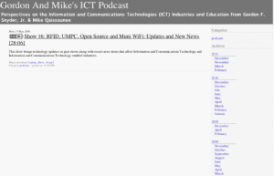 Screenshot for Gordon and Mike's ICT Podcast: RFID, UMPC, Open Source and Muni WiFi: Updates and New News