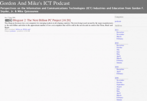 Screenshot for Gordon and Mike's ICT Podcast: Blogcast 2: The Next Billion PC Project