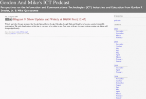 Screenshot for Gordon and Mike's ICT Podcast: Blogcast 9: Show Updates and Writely at 10,000 Feet