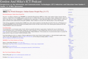 Screenshot for Gordon and Mike's ICT Podcast: Flat World Strategies: Online Games People Play