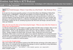 Screenshot for Gordon and Mike's ICT Podcast: Flat World Strategies: Where's Your Office in a Flat World? - The Webware Wars