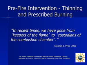 Screenshot for Pre-Fire Intervention - Thinning and Prescribed Burning