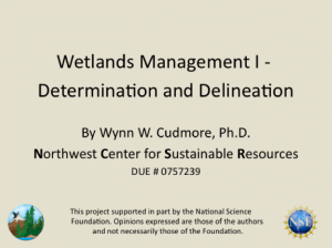 Screenshot for Wetlands Management I - Determination and Delineation