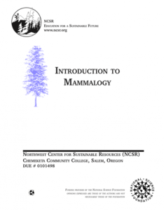 Screenshot for NCSR: Introduction to Mammalogy