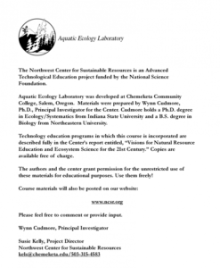 Screenshot for NCSR: Aquatic Ecology Laboratory