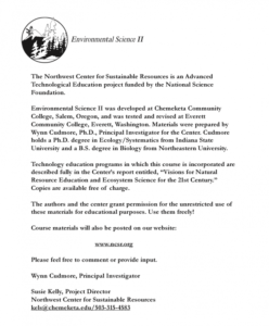 Screenshot for NCSR: Environmental Science II