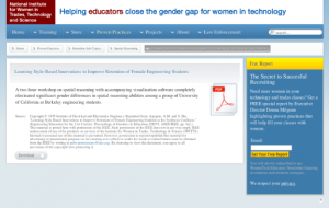 Screenshot for Learning Style-Based Innovations to Improve Retention of Female Engineering Students in the Synthesis Coalition
