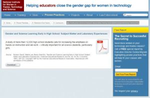 Screenshot for Gender and Science Learning Early in High School: Subject Matter and Laboratory Experiences