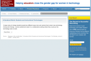 Screenshot for A Gendered World: Students and Instructional Technologies