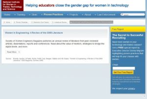 Screenshot for Women in Engineering: A Review of the 2008 Literature