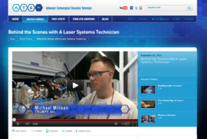 Screenshot for Behind the Scenes with a Laser Systems Technician