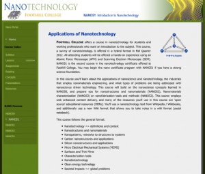 Screenshot for Applications of Nanotechnology