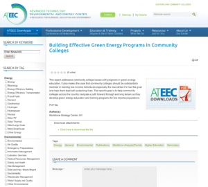 Screenshot for Building Effective Green Energy Programs in Community Colleges