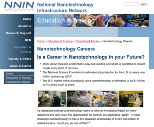 Screenshot for Careers in Nanotechnology