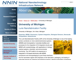 Screenshot for Lurie Nanofabrication Facility